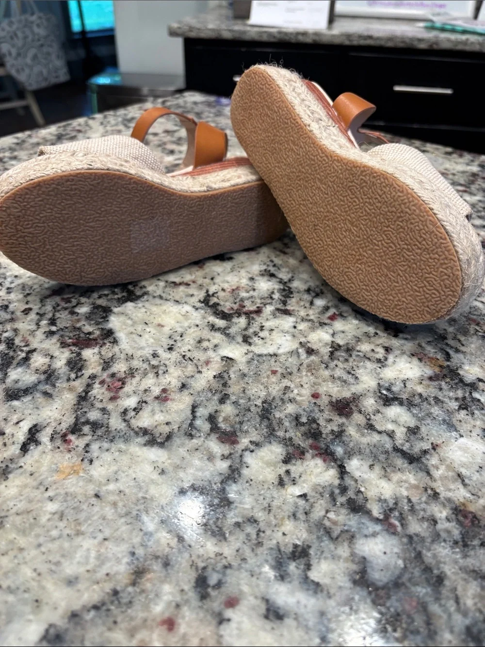Neutral Beige Canvas Espadrille Sandals with Tan Ankle Strap